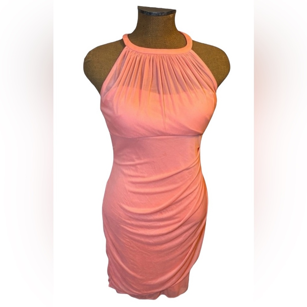David’s Bridal coral reef halter neck dress size 8